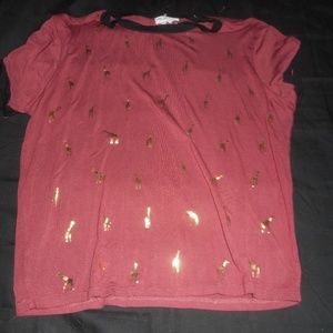 Gaze Red Giraffe Shirt